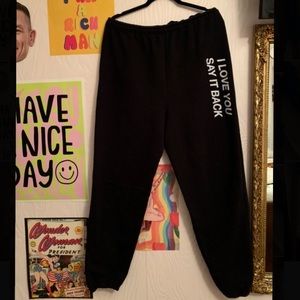LONELY GHOST - Black I Love You Say It Back Sweatpants